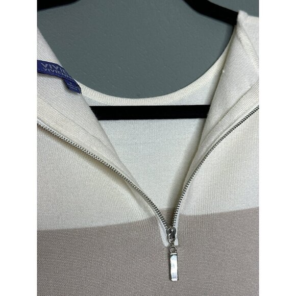 VIVIENNE Vivienne Tam Women's Small Knee-Legnth Sweater LS Dress Striped - Picture 9 of 13